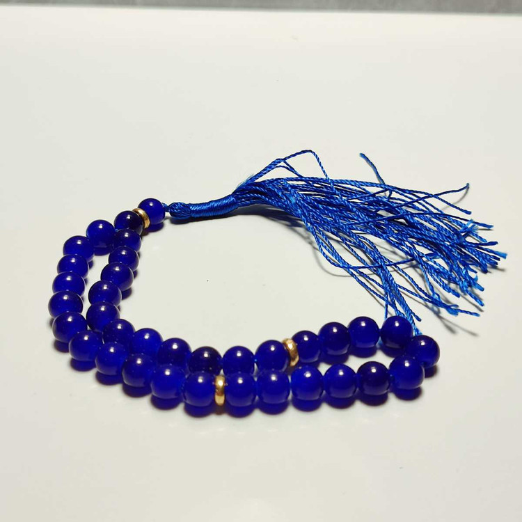 تسبیح 33 دانه آبی سنگی