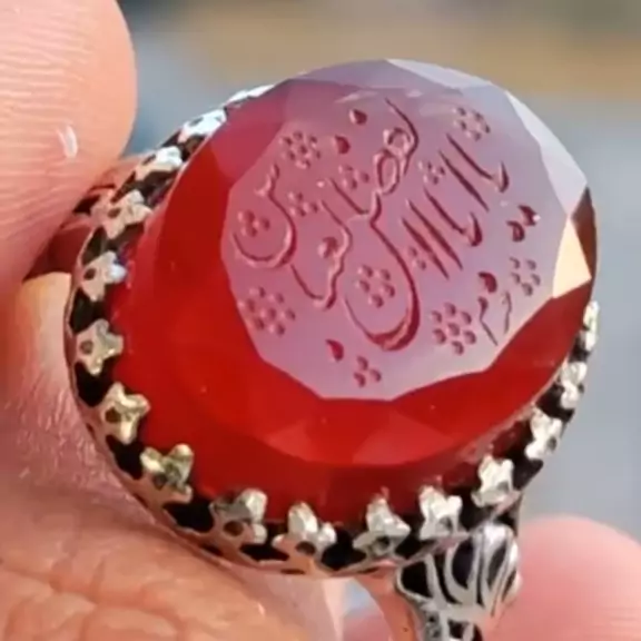 انگشتر عقیق سرخ نقره مردانه