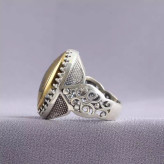 انگشتر نقره مردانه نقش شمایل حضرت علی (ع) و شمشیر ذوالفقار