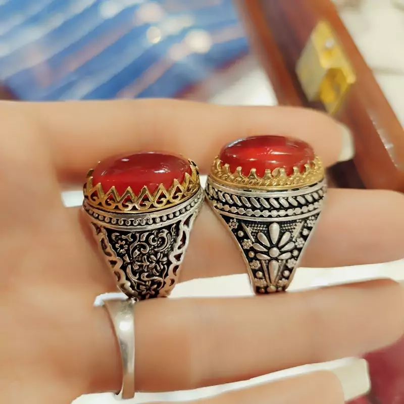 انگشتر مردانه عقیق سرخ