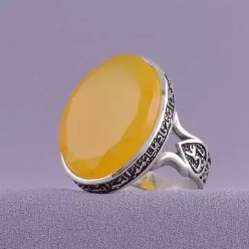 انگشتر یاعلی عقیق خراسانی شرف الشمس تراش جواهر کد 04/1257