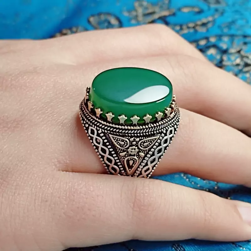 انگشتر عقیق سبز خاص اصلی
