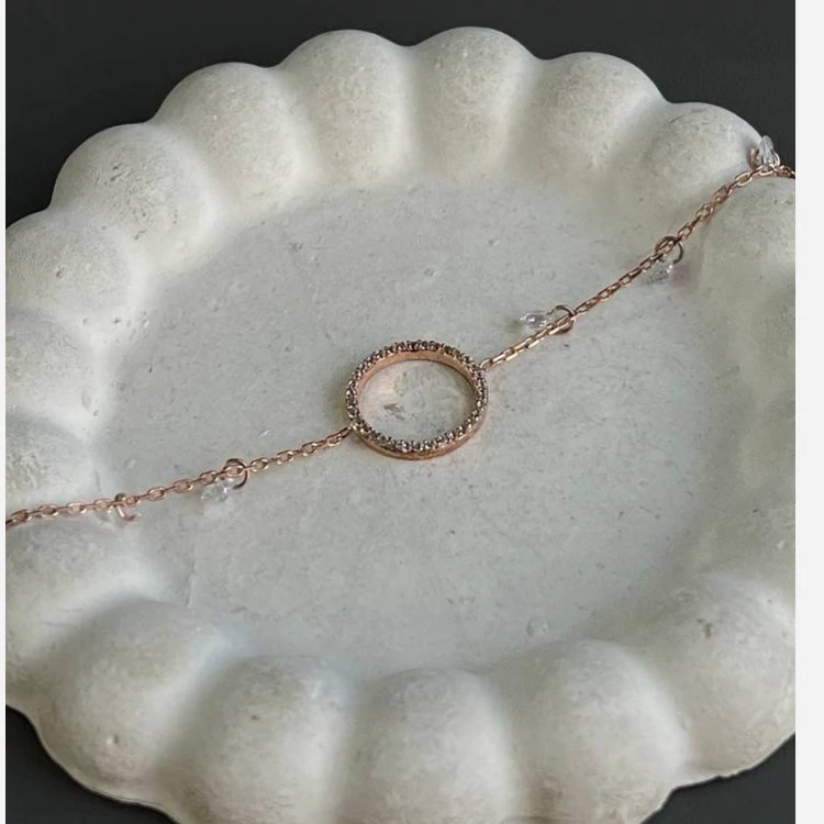 دستبند نقره زنانه روکش رزگلد