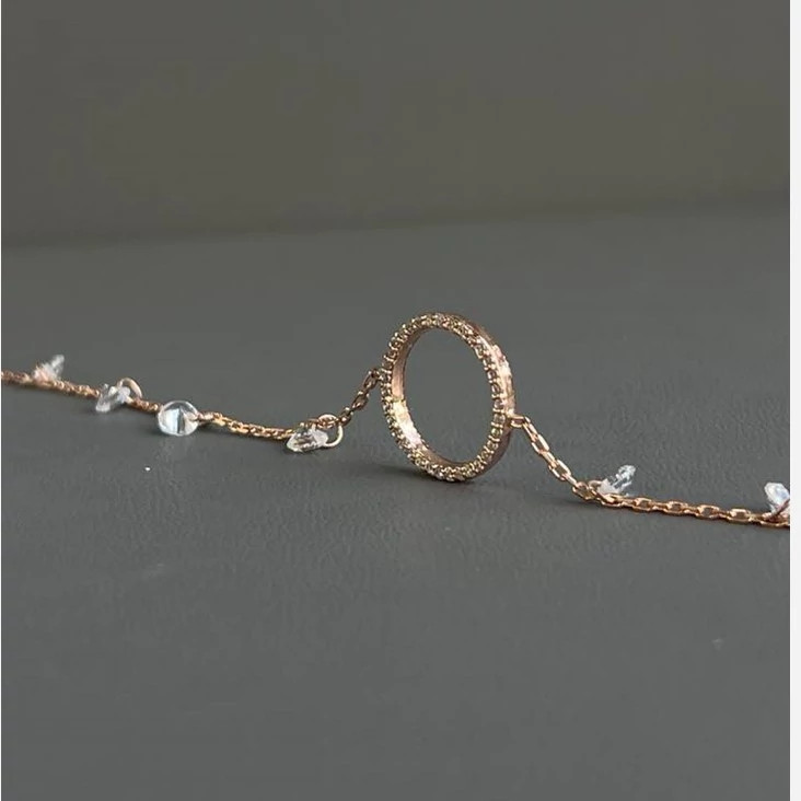 دستبند نقره زنانه رزگلد نقره ۹۲۵