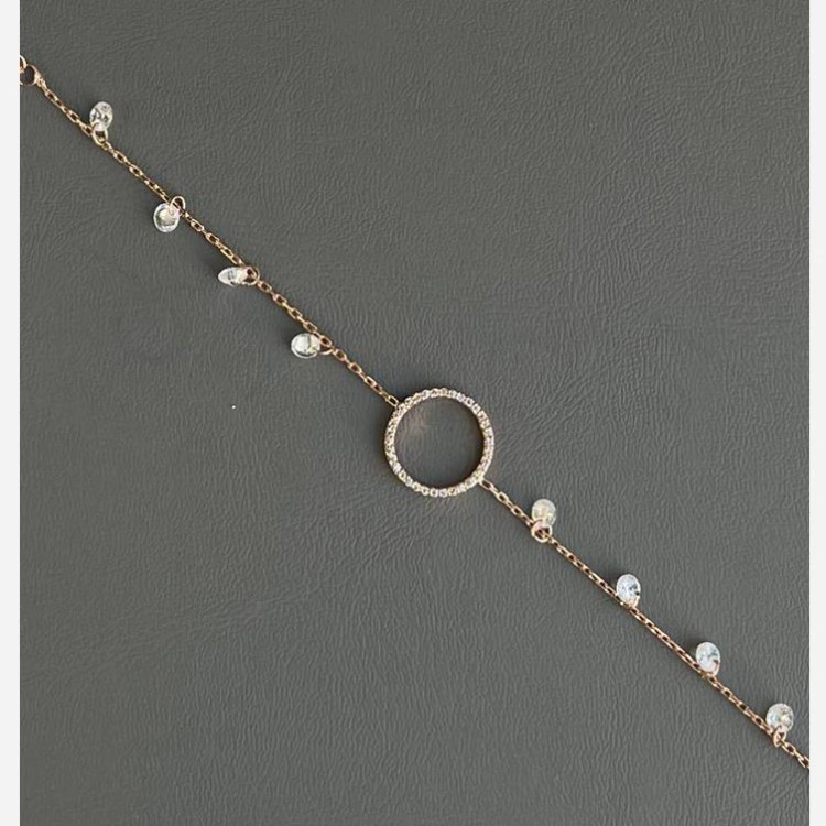 دستبند ظریف نقره زنانه رزگلد