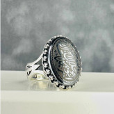 انگشتر نقره مردانه حدید سه جلاله کیفیت عالی