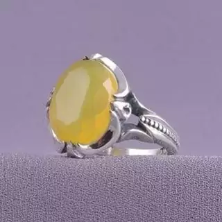 انگشتر شرف الشمس عقیق زرد کد 04/198