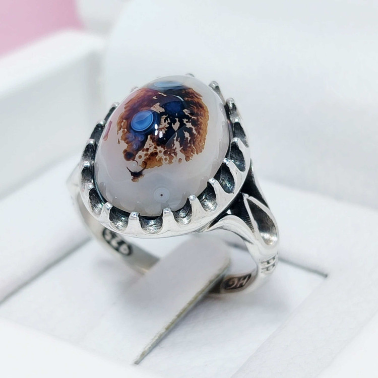 انگشتر مردانه نقره شجر طبیعی و اصل