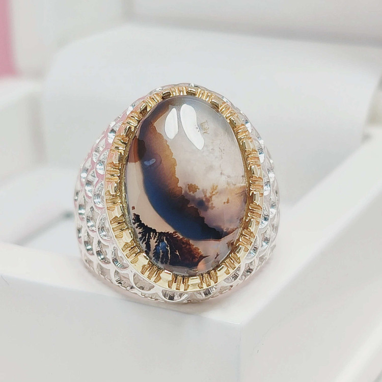 انگشتر شجر قائن اصلی مردانه نقره