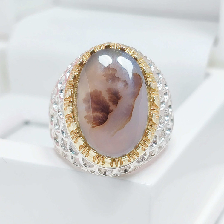 انگشتر شجر قائن اصلی مردانه نقش زیبا