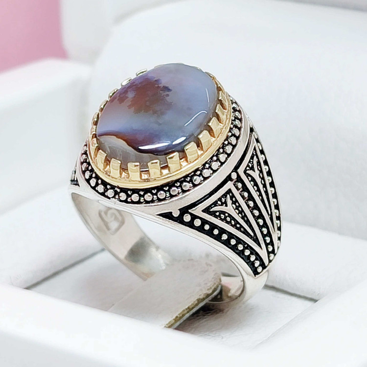 انگشتر شجر قائن اصل مردانه تاج طلایی