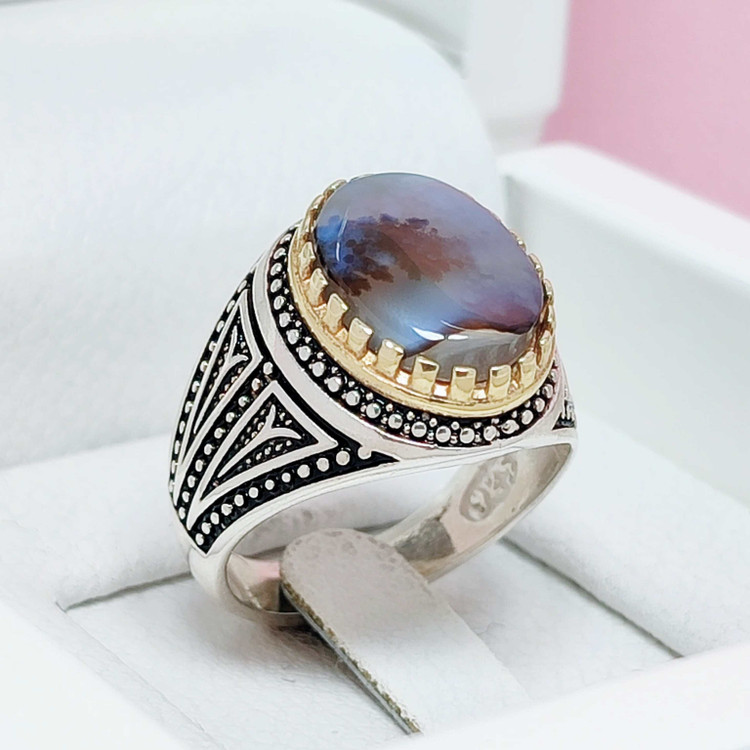 انگشتر نقره شجر قائن اصل مردانه