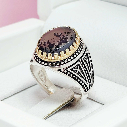 انگشتر شجر قائن منظره اصلی قهوه ای روشن