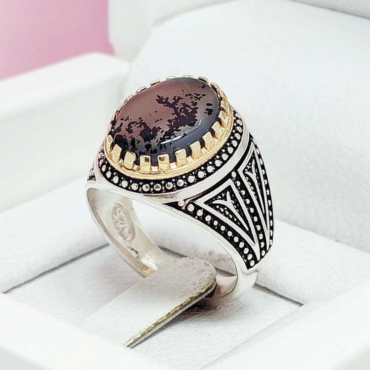 انگشتر شجر قائن منظره اصلی قهوه ای روشن