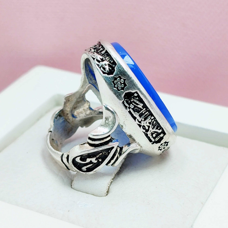 ذکر یازهرا آبی مردانه نقره با کیفیت