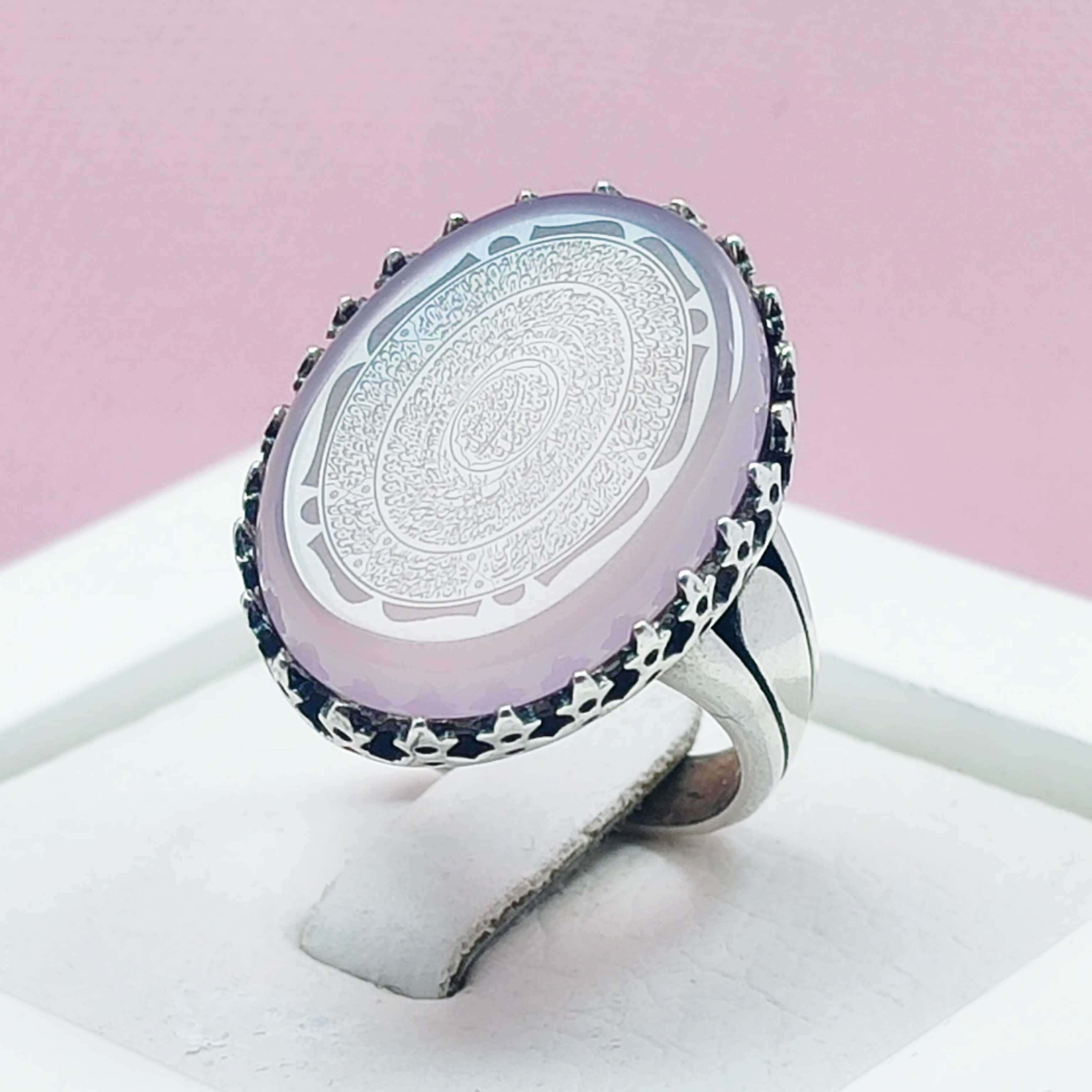 انگشتر مردانه نقره عقیق سوسنی 16 ذکر