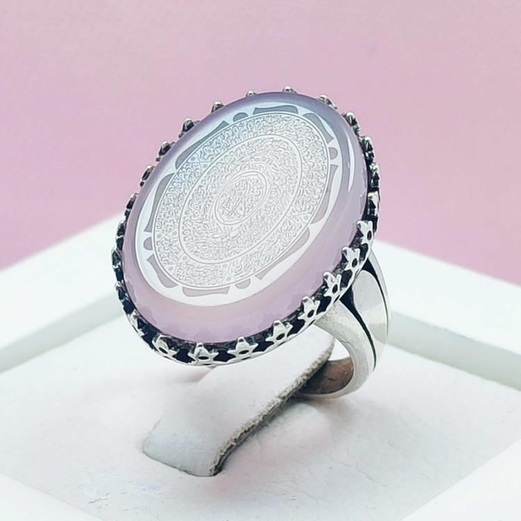 انگشتر مردانه نقره عقیق سوسنی 16 ذکر