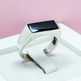 انگشتر عقیق سیاه چهارگوش