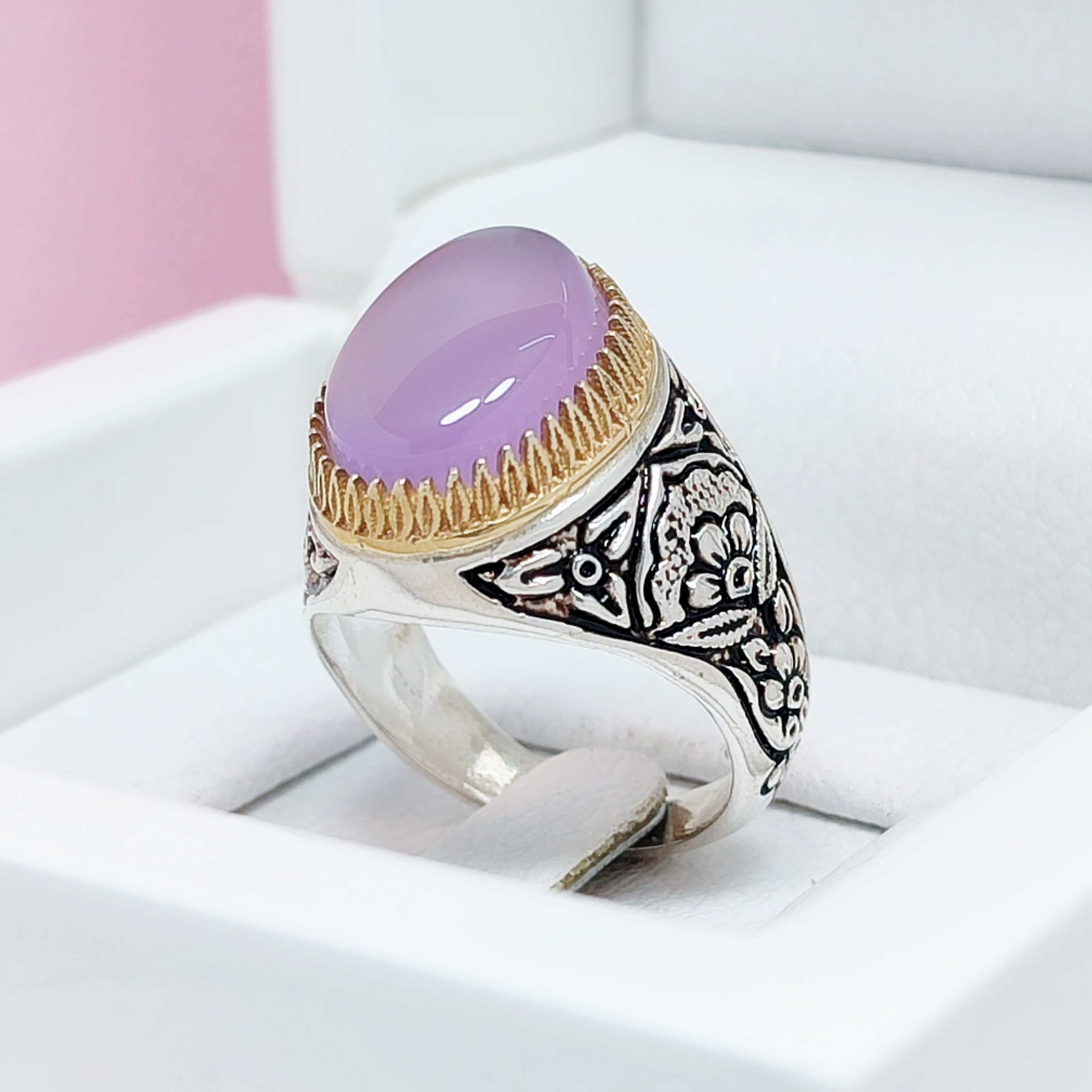 انگشتر عقیق سوسنی اصلی و معدنی