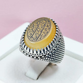 انگشتر ناد علی عقیق زرد اصلی و معدنی