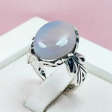 انگشتر عقیق کبود یمنی مدل شاپرک