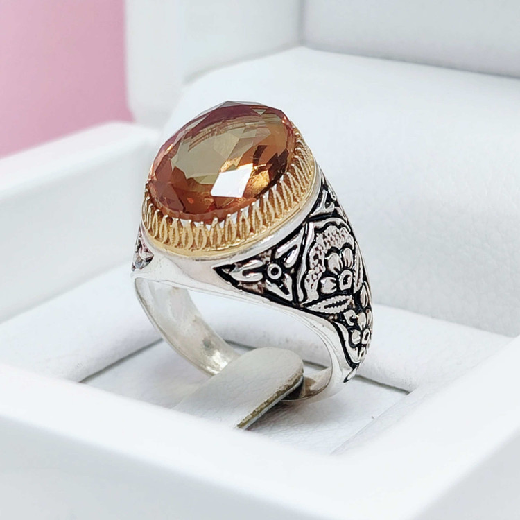 انگشتر مردانه الکساندریت سه رنگ