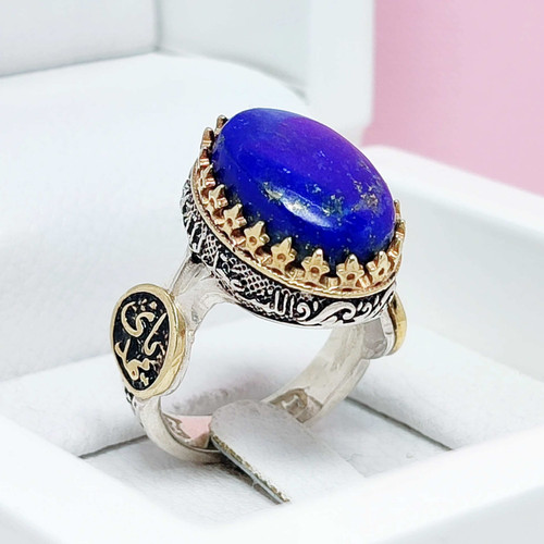 انگشتر یا مهدی لاجورد افغان مردانه نقره اصلی