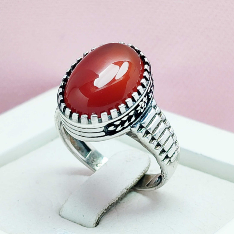 عقیق سرخ مدل ظریف رولکسی