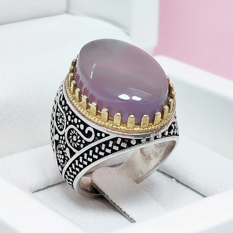 عقیق سوسنی یمنی مردانه خوش رنگ و خوش تراش