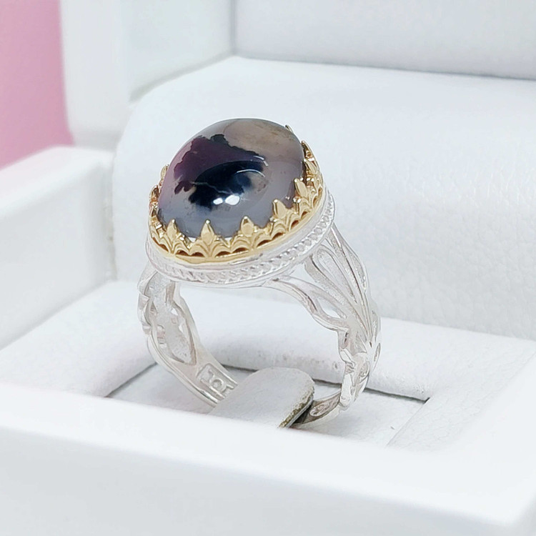 انگشتر شجر تک برگ اصلی نقره