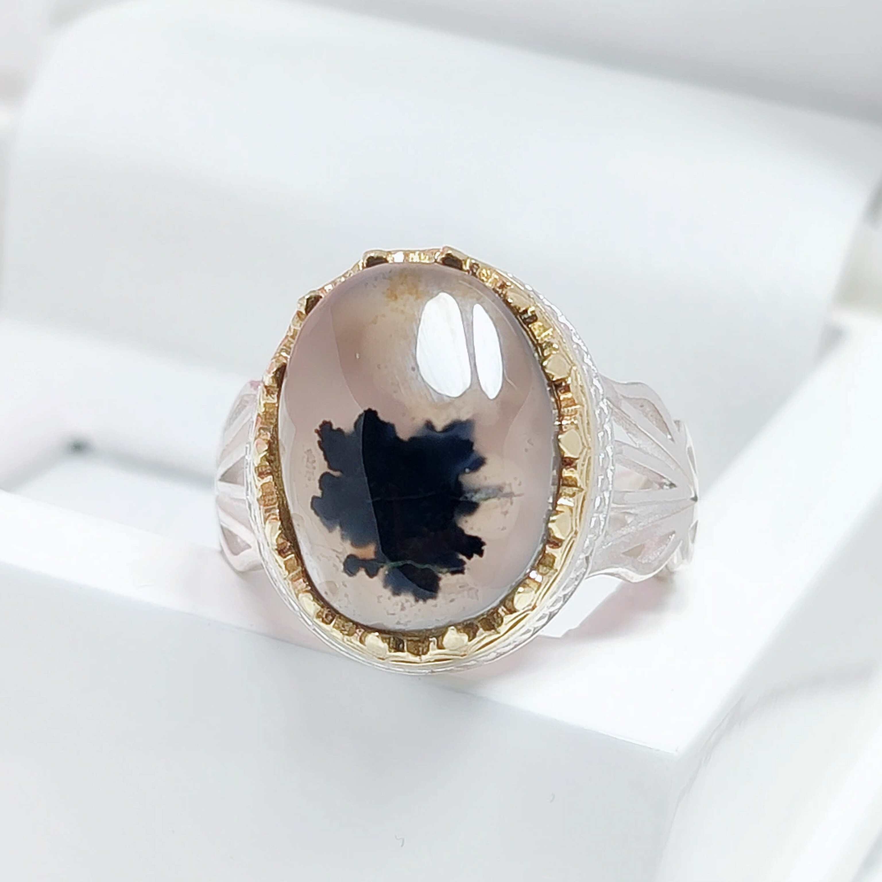 انگشتر مردانه شجر تک برگ اصلی