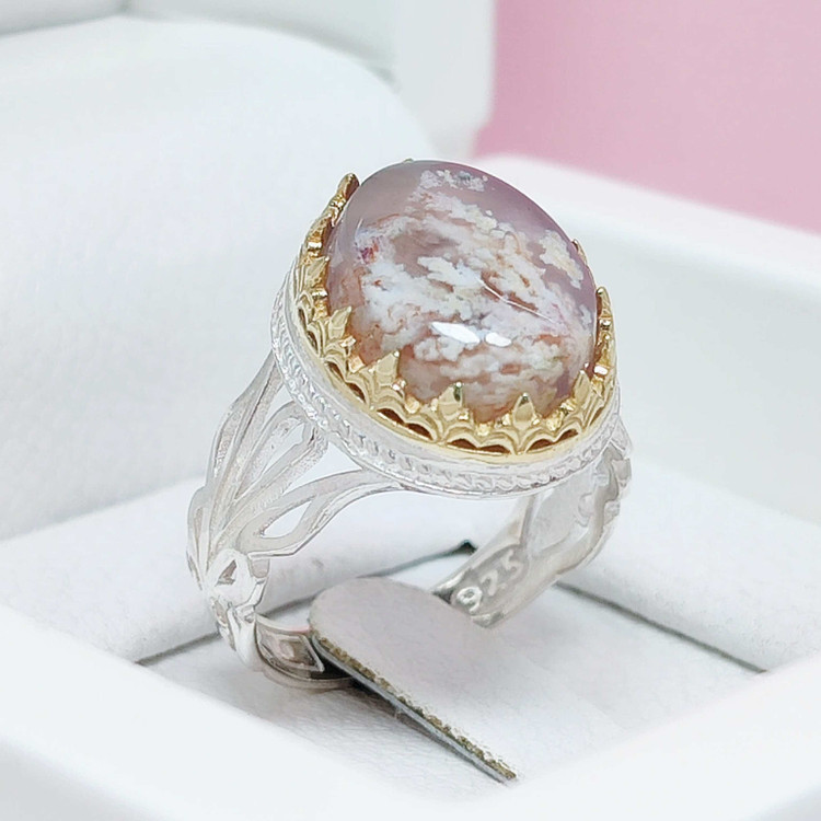 انگشتر شجر بهاره شکوفه اصلی نقره