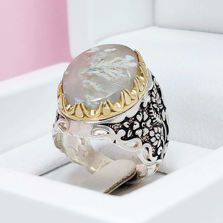 انگشتر شجر طبیعی بهاره اصلی نقره