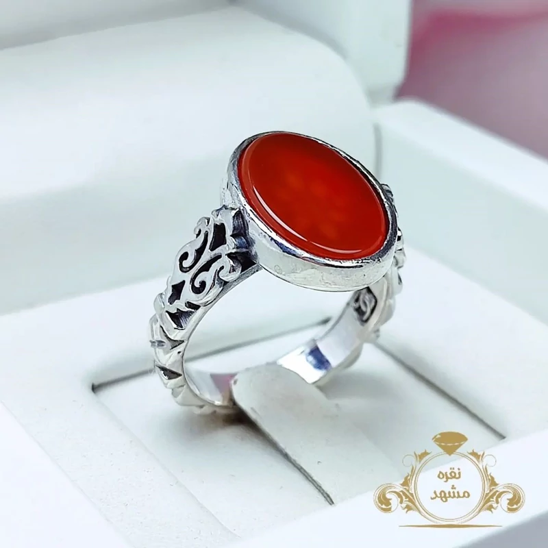 انگشتر مردانه عقیق سرخ (کد 1283)