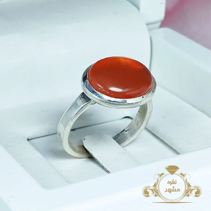 انگشتر مردانه عقیق سرخ یمنی (کد 1279)