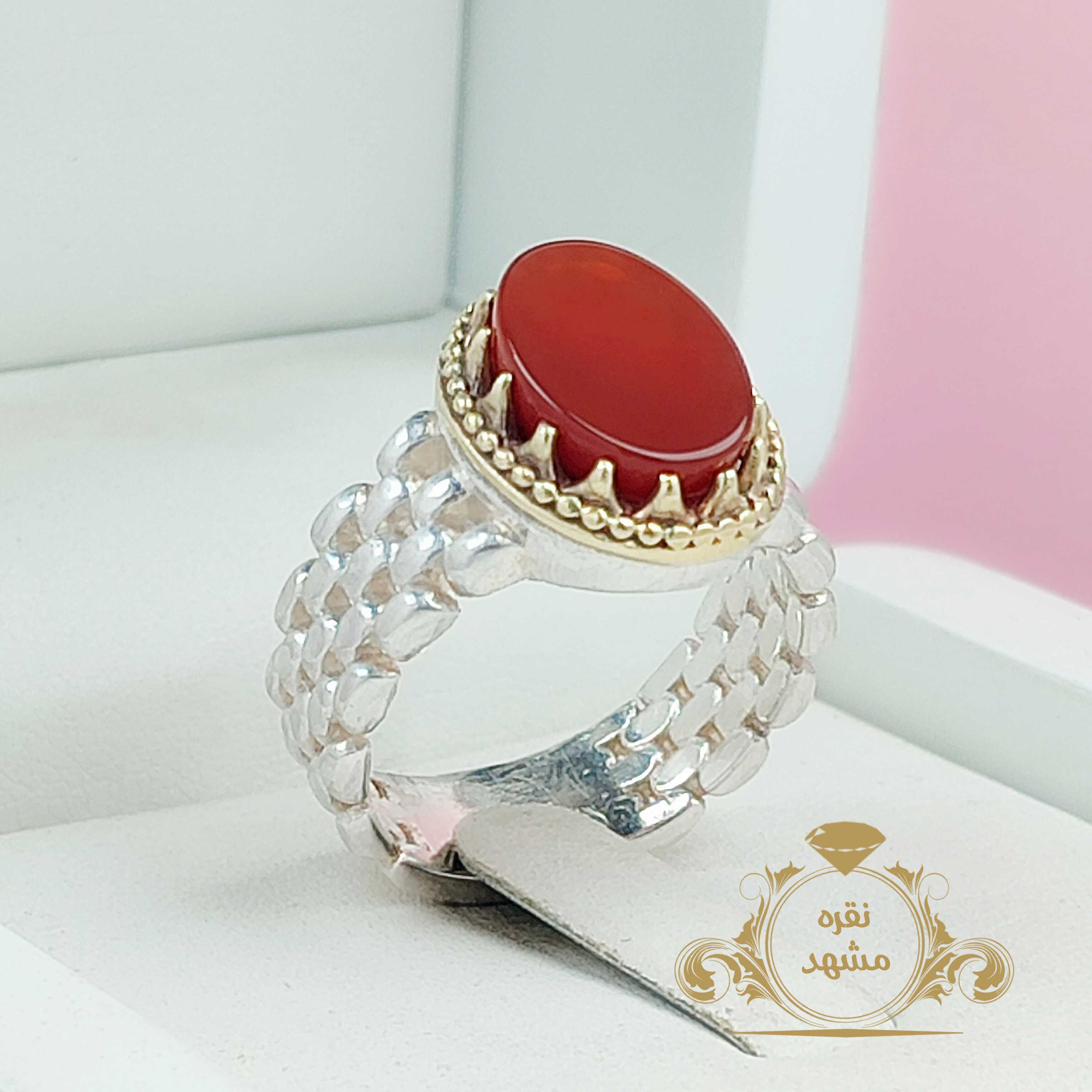 مردانه عقیق سرخ خراسان انگشتر