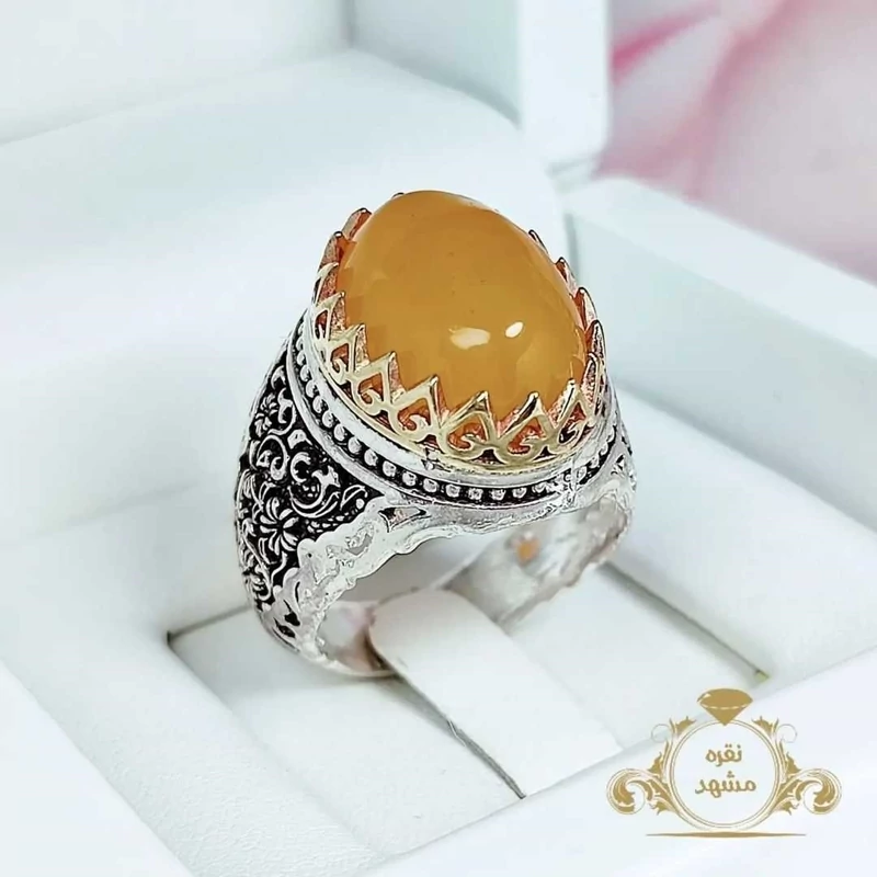 عقیق زرد مردانه انگشتر