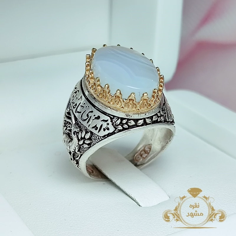 انگشتر عقیق کبود یمنی (کد 1216)