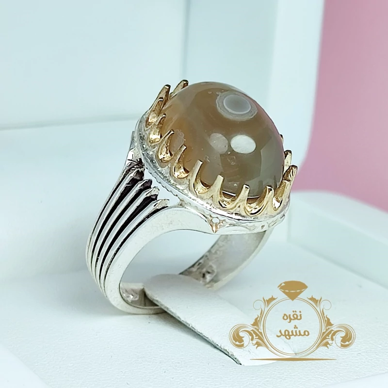 انگشتر مردانه باباقوری تک چشم اصل (کد 1420)