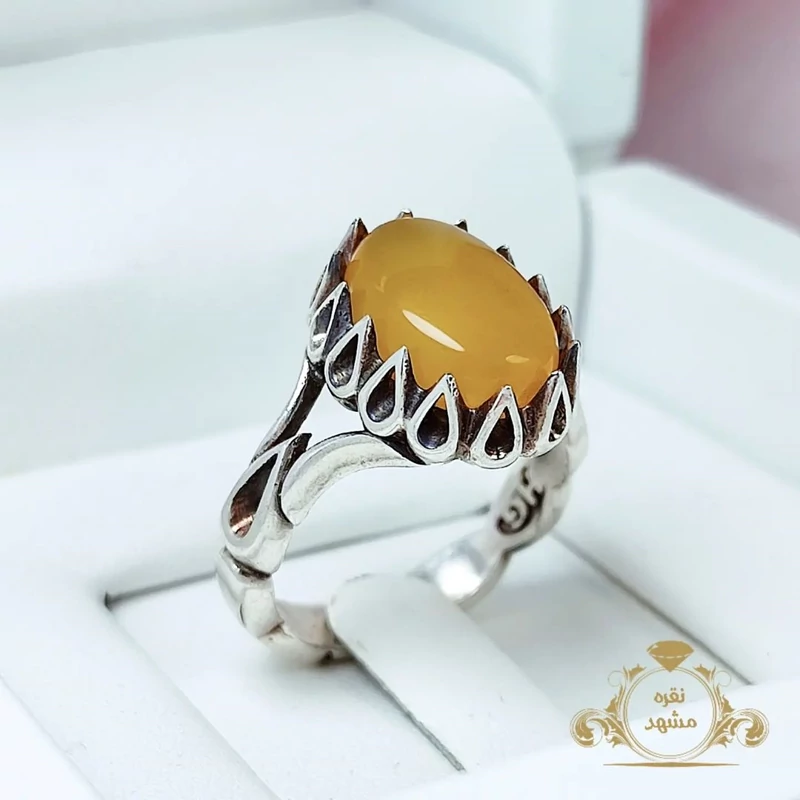 انگشتر مردانه عقیق زرد شرف الشمسمدل 5