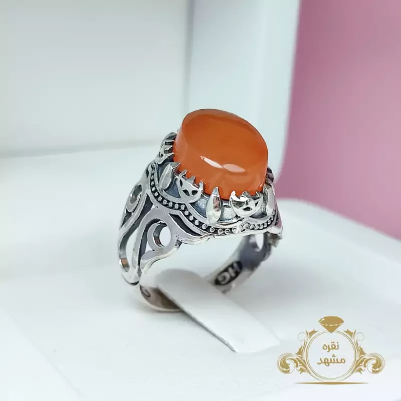 انگشتر مردانه عقیق یمنی اصلی (کد 1450)