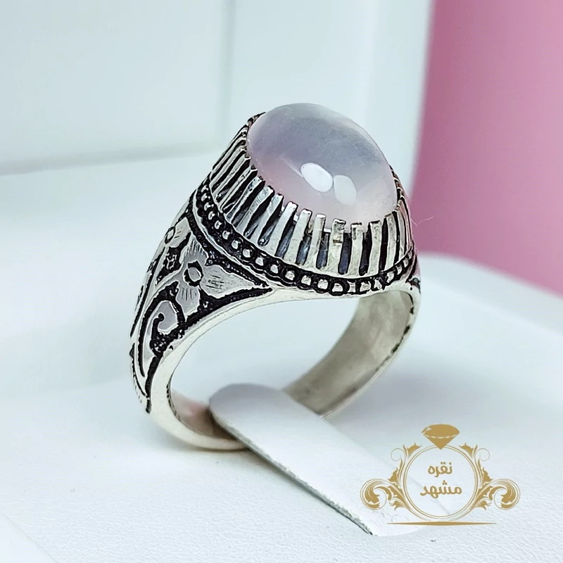 انگشتر رز کوارتز مردانه اصل (کد 1111)