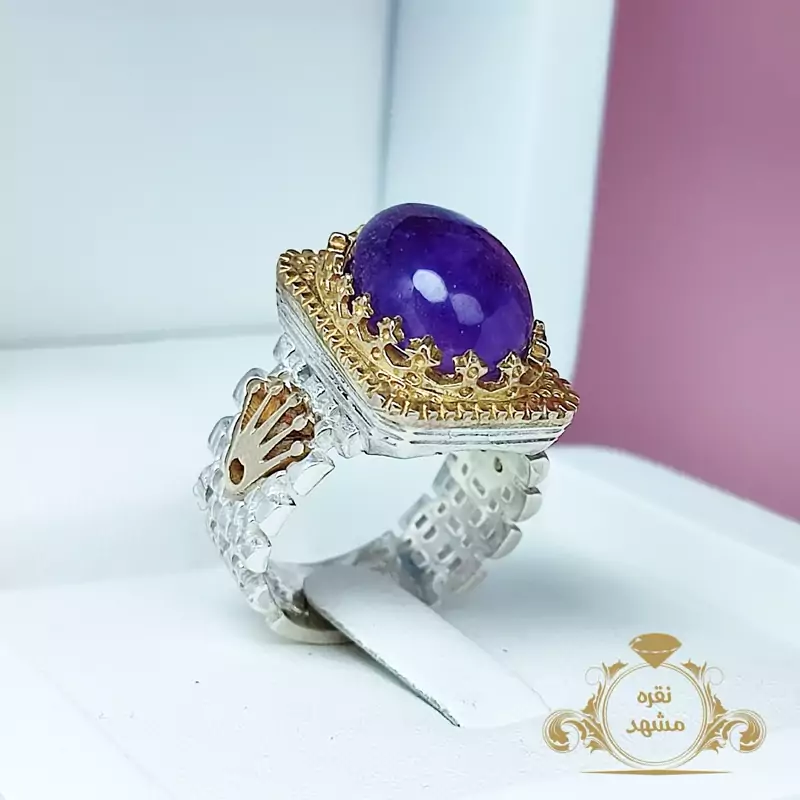 انگشتر مردانه آمیتیست اصلی  (کد 1211)