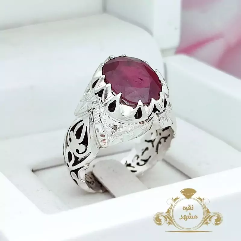 انگشتر دست ساز مردانه یاقوت سرخ اصلی  (کد 1315)