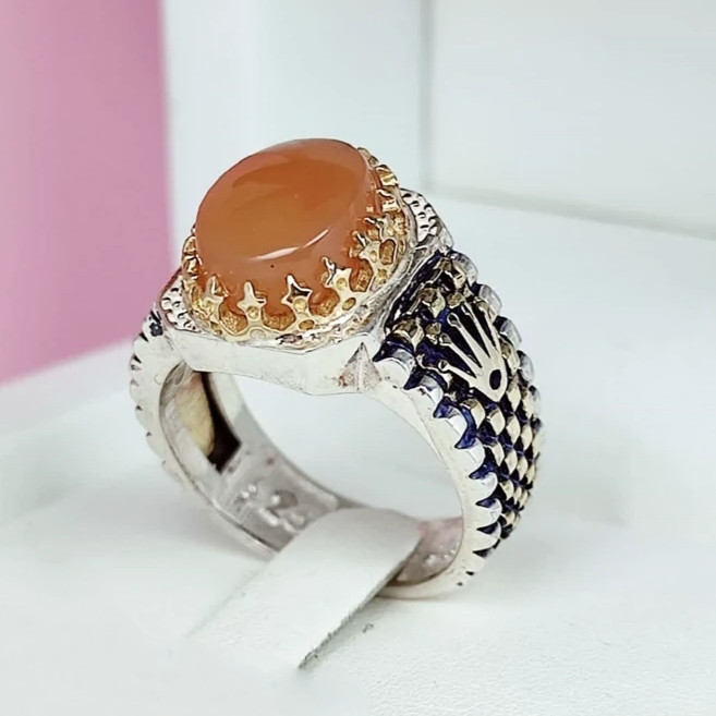 انگشتر مردانه عقیق یمنی شرف الشمس رولکس