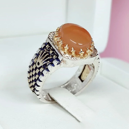 انگشتر نقره عقیق یمنی شرف الشمس رولکس