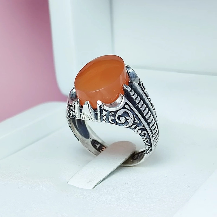 فروش انگشتر مردانه عقیق یمنی