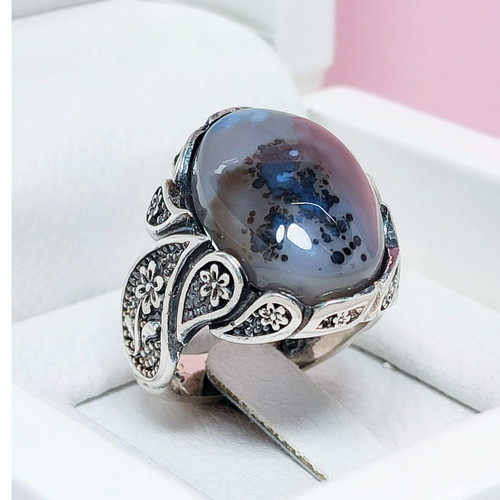 فروشگاه انگشتر عقیق شجری تیره