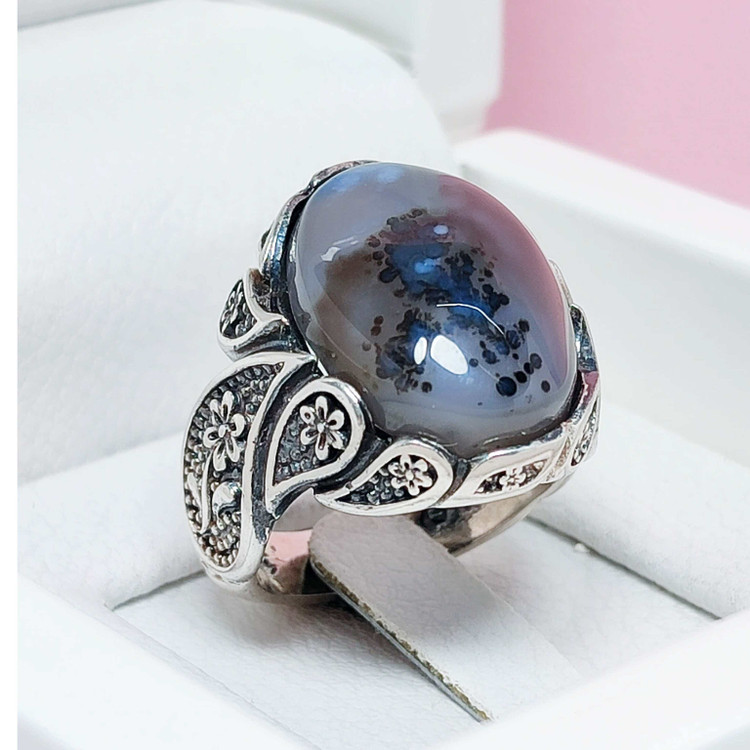 فروشگاه انگشتر عقیق شجری تیره