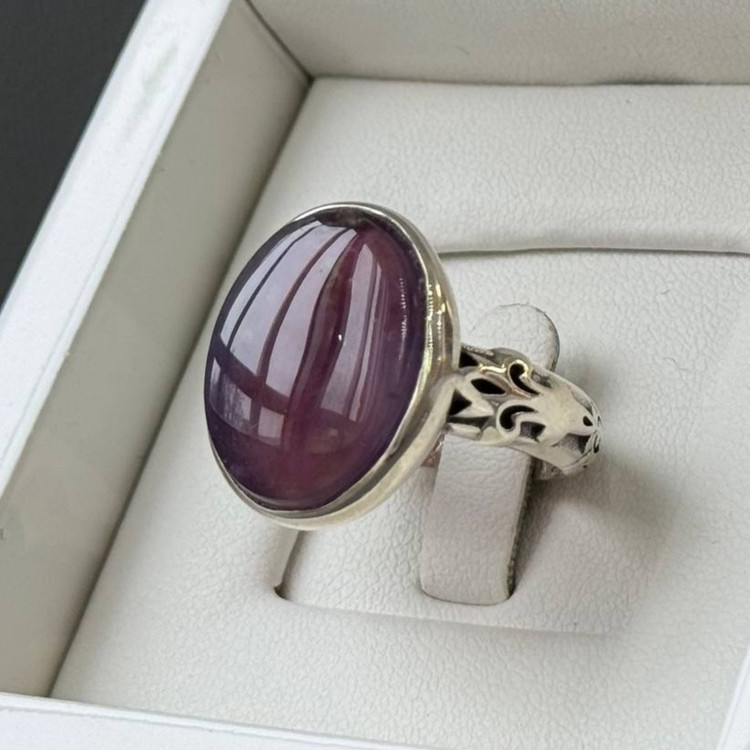 خرید انگشتر نقره مردانه عقیق سوسنی ناب یمنی